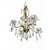 A refined three-light chandelier in gilded bronze, embellished with a rich cascade of cut crystal pendants that provide...