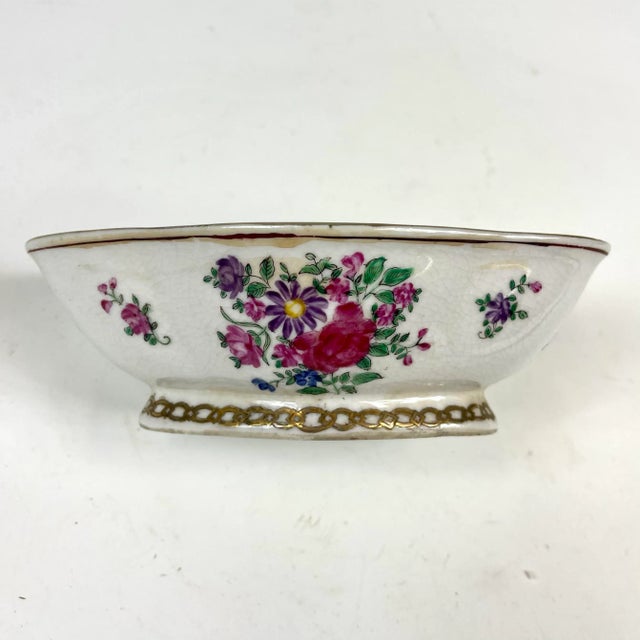 Late 20th Century Late 20th Century Hand Painted Shallow Bowl With Flowers For Sale - Image 5 of 7