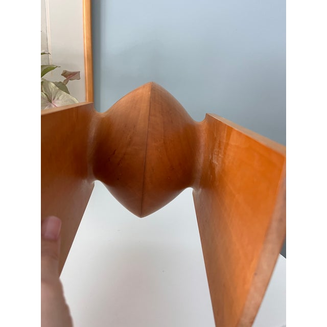 Camel Rare Vintage Mid Century "Walking Bowl" Wood Abstract Sculpture by Wood Artist Stephen Hogbin For Sale - Image 8 of 9