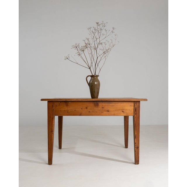 Amber 1900-1909 Scandinavia Warm Honey Oak Oak Side Table With Drawer For Sale - Image 8 of 11