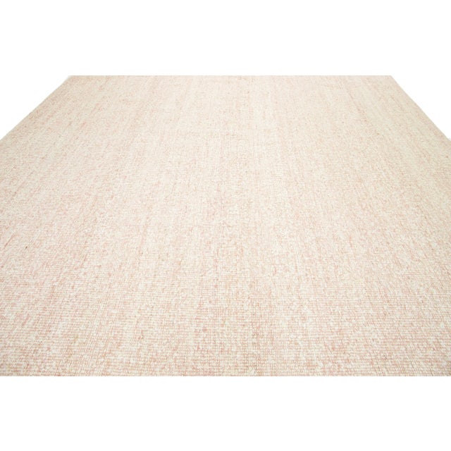 Textile Blush Modern Natural Style Handmade Wool and Jute Rug For Sale - Image 7 of 10