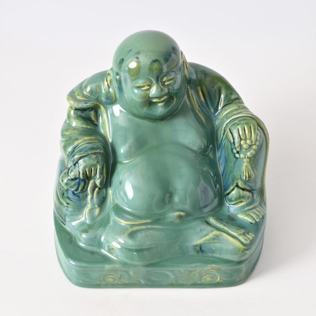 Italian Green Glazed Buddha Figurine by Gio Ponti for Richard Ginori, 1930s For Sale - Image 10 of 12