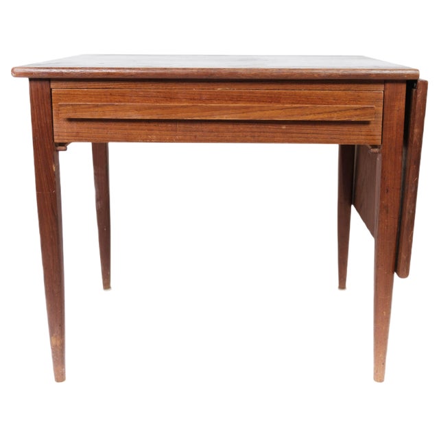 Danish Teak Side Table with Extensions from Silkeborg, 1960s For Sale