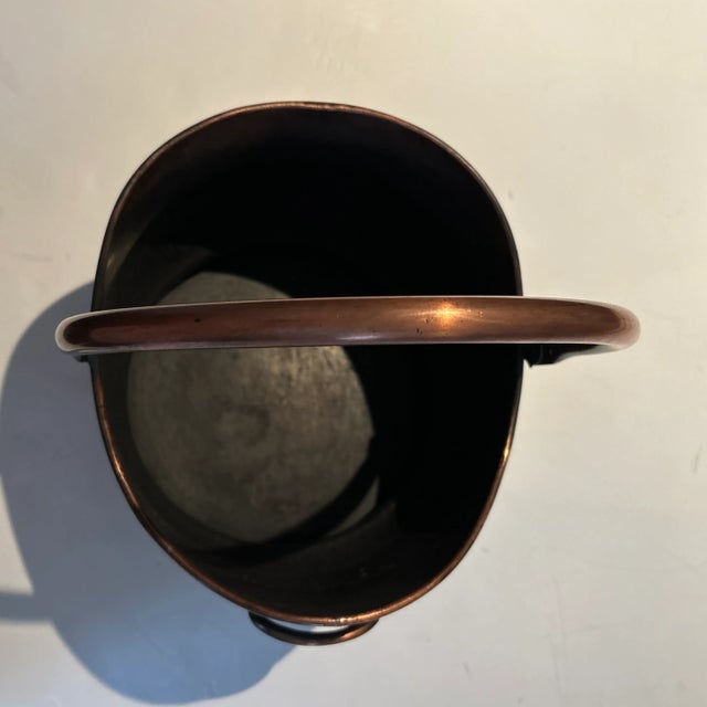 Vintage Copper Coal Bucket Fireside Bin For Sale - Image 4 of 5