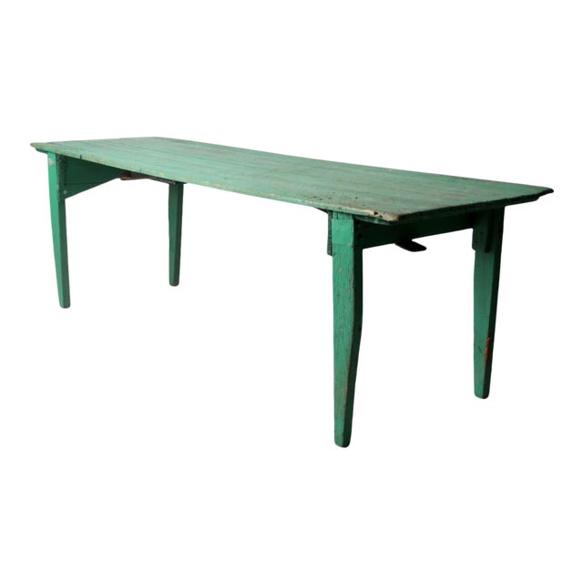 Antique Green Wooden Folding Table Chairish