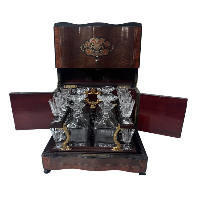 Boulle Liqueur Cabinet, 1800s, Set of 21 For Sale