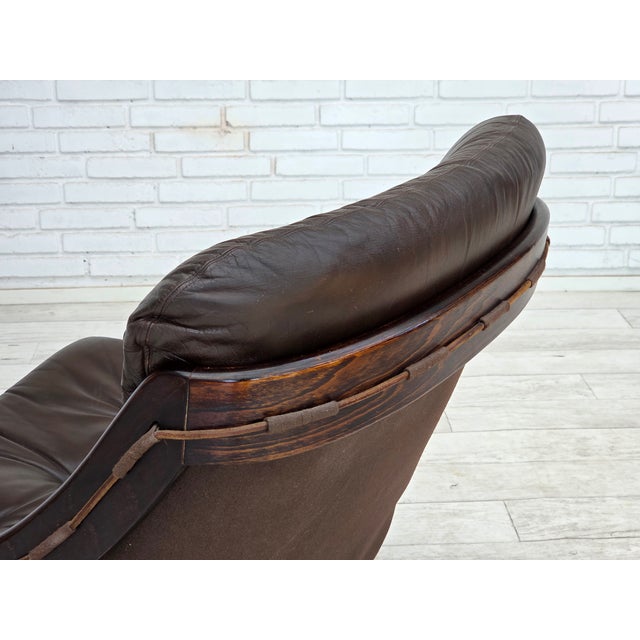 Swedish Armchair in Leather by Åke Fribytter, 1970s For Sale - Image 12 of 18
