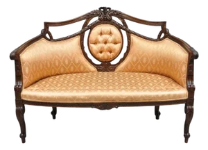 Antique French Victorian Louis XV Style Open Carved Walnut Loveseat Settee Sofa