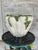 Fabulous and fun painted ceramic cachepot in the shape of white carrots bunched together. Glazed in a tasteful green and...