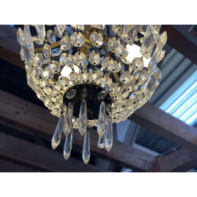 Early 20th Century Hot Air Balloon Chandelier with Crystal Drops For Sale - Image 8 of 11