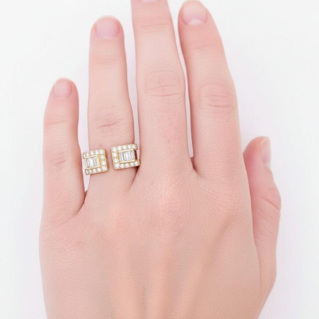 Mid-century French avant-garde jewelry design, this rare and highly collectible vintage ring was crafted by the jeweler...