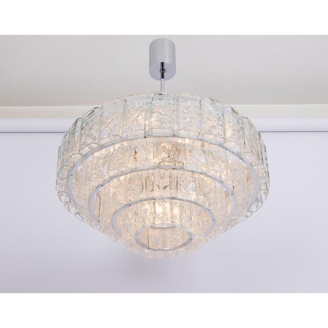 Large Ice Glass Tubes Chandelier by Doria, Germany, 1960s For Sale - Image 7 of 16