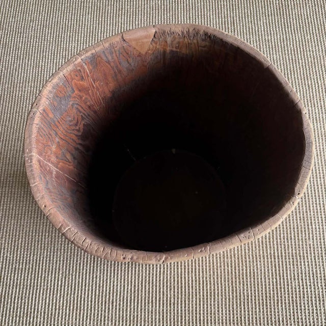 Mid-Century Modern 1960s Old Hollowed Out Tree Stump Vessel For Sale - Image 3 of 5