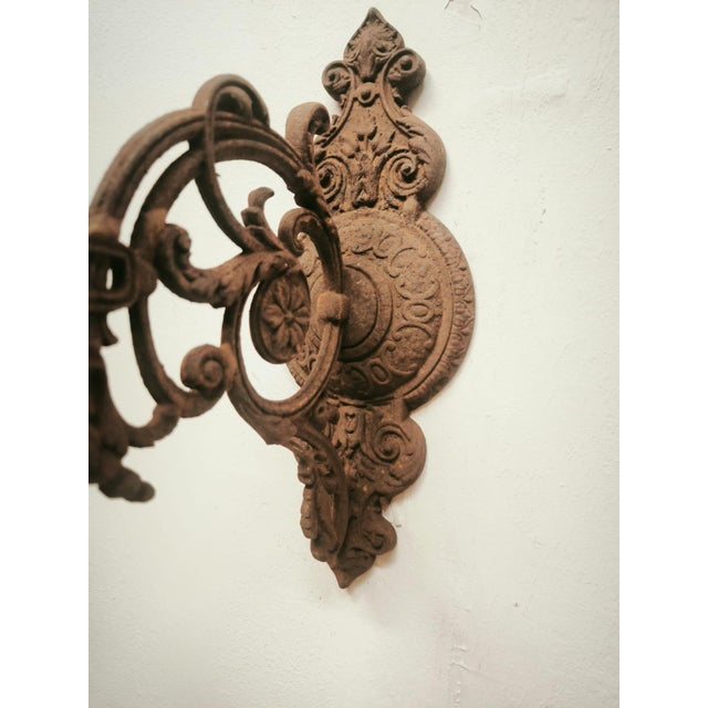 Baroque Antique Cast Iron Arm Bracket, 1890s For Sale - Image 3 of 18