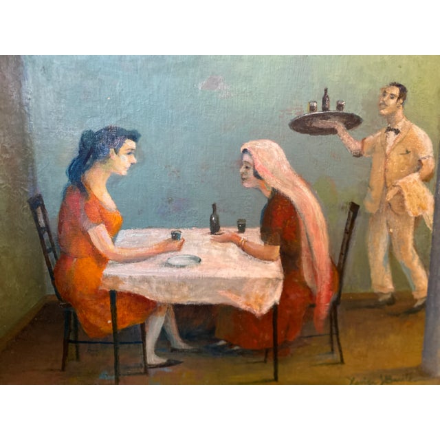 Figurative Xavier Barile “After Lunch Gossip Fortune Teller” Oil Painting Framed For Sale - Image 3 of 10
