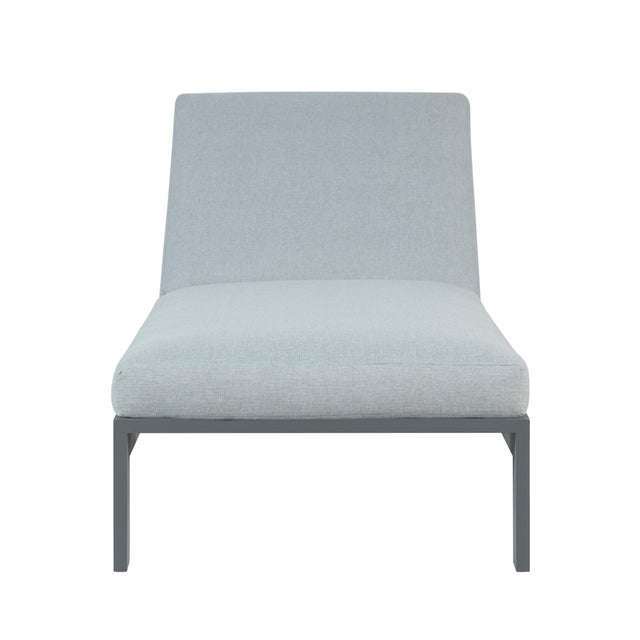 Metal Sardinia Outdoor Chaise With Aluminum Metal Frame - Gray For Sale - Image 7 of 11