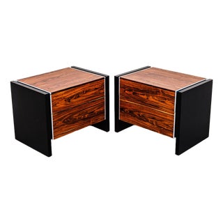 Vintage Restored 1970s Rosewood Nightstands by Glenn of California, A Pair For Sale