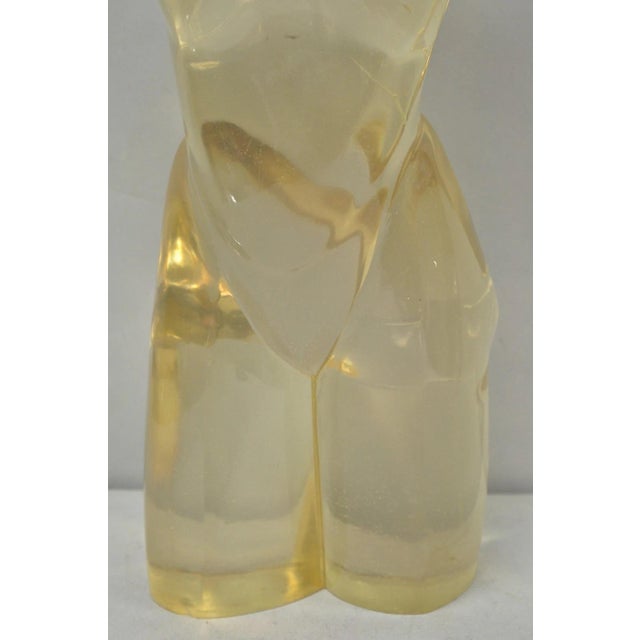 Late 20th Century Vintage Mid Century Italian Modern Lucite Acrylic Nude Bust Modernist Sculpture For Sale - Image 5 of 18