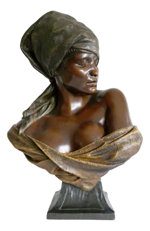 Terracotta Sculpture of Bedouin Woman by E. M. Lévèque for Friedrich Goldscheider, 1897