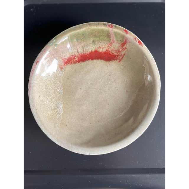 2000 - 2009 Hand-Thrown Jinsa Kintsugi Inspired Studio Pottery Catchall With Russet Vein For Sale - Image 5 of 9