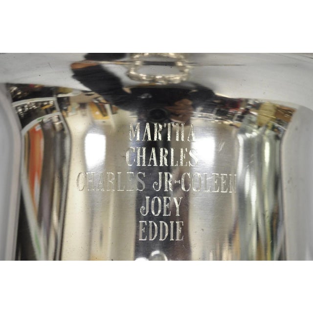 Vintage Leonard Silver Plated Trophy Cup Champagne Chiller Ice Bucket Engraved For Sale - Image 16 of 16