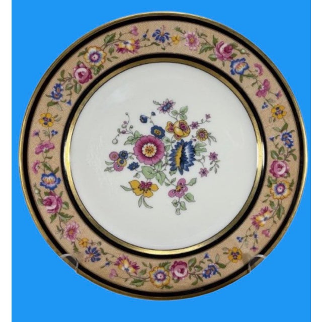 1920s Antique French Porcelain Plates With Floral Polychrome Design - Set of 12 For Sale - Image 9 of 10