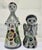 Vintage Tonalá Mexican pottery angel pair, hand painted with classic barro bruñido-style florals in earthy greens and...