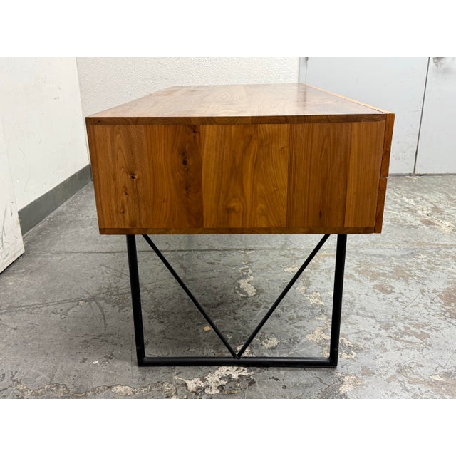 2010s Crate & Barrel Atwood Rustic Industrial Desk For Sale - Image 5 of 13