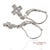 Early 21st Century 18k 750 Solid White Gold Natural Diamond Drop Hanging Cross Shape Earrings, A Pair For Sale - Image 5 of 10