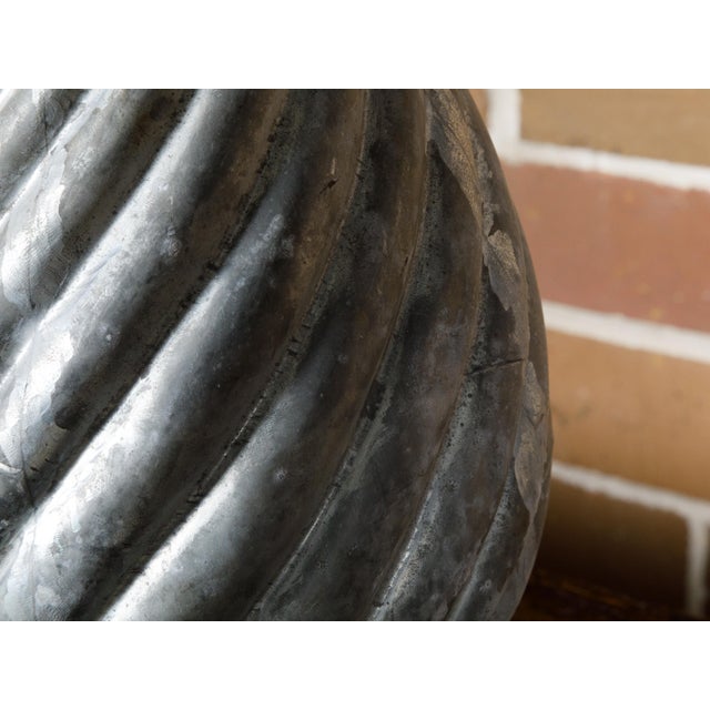 Early 20th Century French 1920s Zinc Pinecone Shaped Decorative Element on Circular Lucite Base For Sale - Image 5 of 10