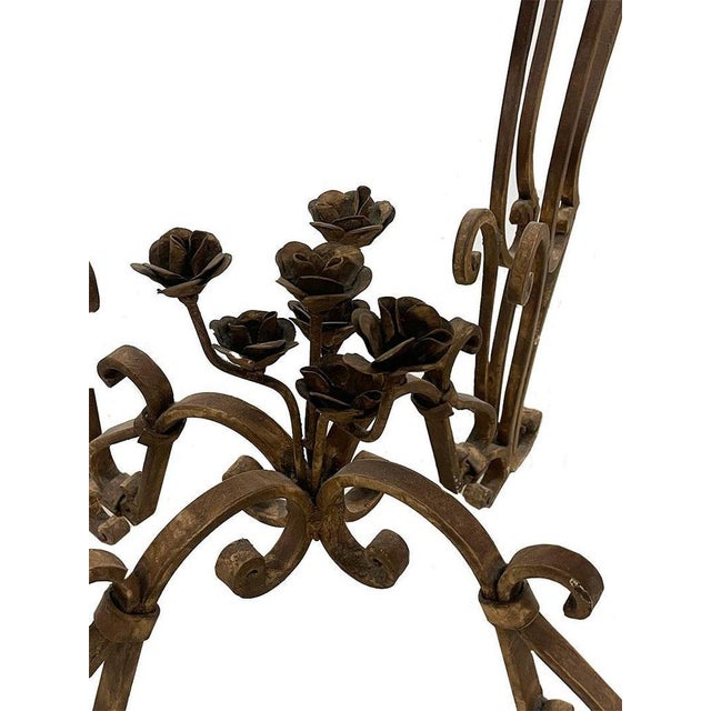 Wrought Iron Side or Center Table with Marble Top, 19th Century For Sale - Image 4 of 6