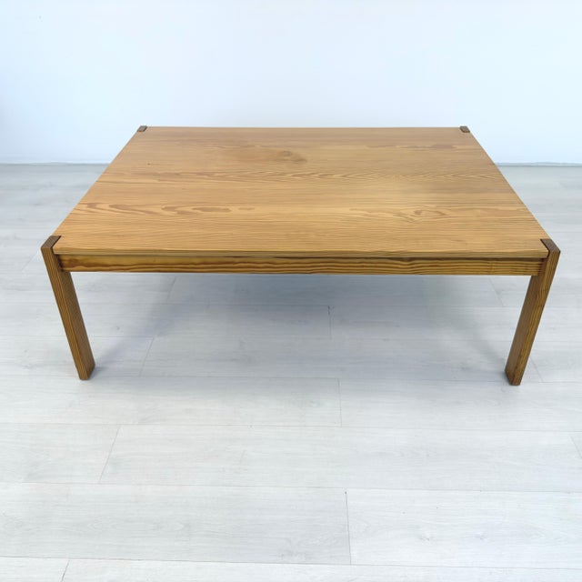 Dimensions: H 18” x W 51.5” x D 39.3” Vintage Danish pine rectangular coffee table designed by Bernt Petersen in the...