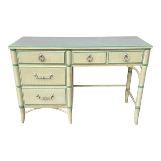 Vintage Thomasville Faux Bamboo Desk With Original Finish For Sale