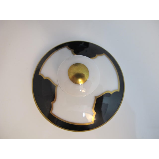 Lynn Chase Leopard Cat Design Jaguar Jungle Porcelain 24k Gold Sugar Bowl For Sale In Portland, OR - Image 6 of 8