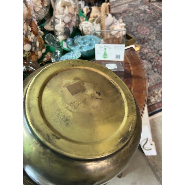 1970s 1970s Small Brass Bowl With Oval Etched Accents For Sale - Image 5 of 7