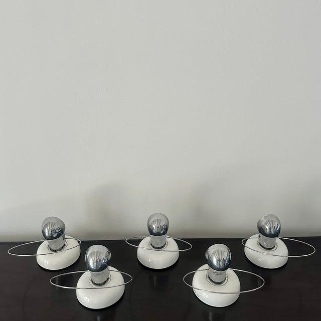 Metal Bisbi Wall Lamps by Achille Castiglioni for Flos, 1987, Set of 5 For Sale - Image 7 of 11