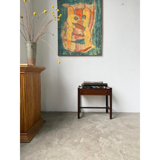 Mahogany Bedside Table by Jacques Hauville for Roche Bobois, 1950s For Sale - Image 3 of 18