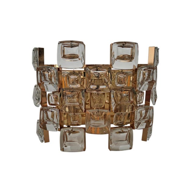 Walter Wall Lights in Crystal and Brass by Ernst Palme for Palwa, 1960s, Set of 2 For Sale - Image 13 of 15