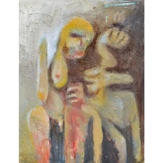 "Embrace" figurative abstract painting by San Francisco, California area artist Daniel David Fuentes (American,...