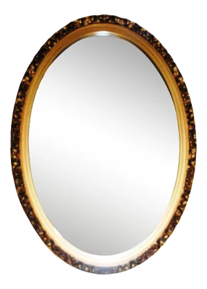 Vintage Hollywood Regency Style Gold Oval Mirror