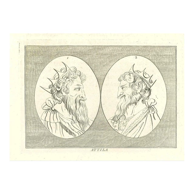 Thomas Holloway, Portrait of Attila, Original Etching, 1810 For Sale