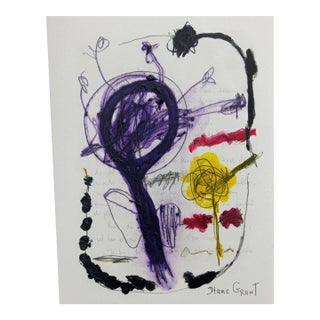 Contemporary Original Botanical Floral Oil Painting, Unframed For Sale