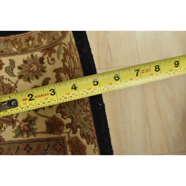 Agra Rug 7’11” X 9’11” Black Wool Traditional Hand-Knotted Oriental Carpet For Sale - Image 12 of 14