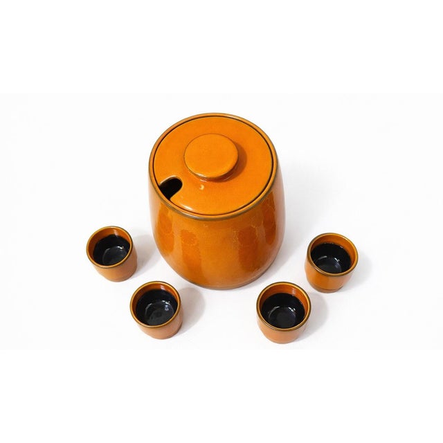 Vintage German Space Age Ceramic Beverage Service from Bückeburg, 1960s, Set of 5, in Flawless conditions. Designed 1960...