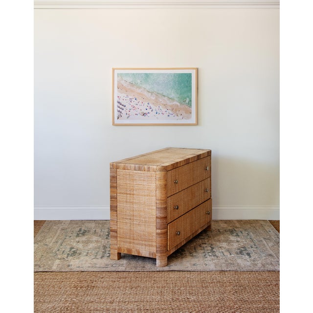Modern Vintage Bielecky Brothers Wrapped Rattan Three-Drawer Chest For Sale - Image 3 of 3