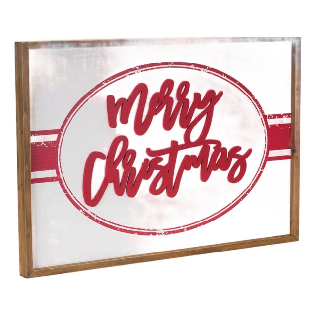 Wood Merry Christmas Sign 27.5"L For Sale