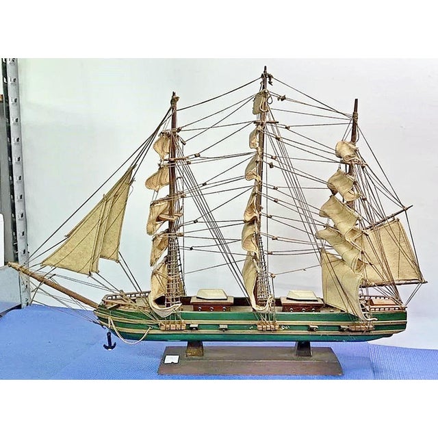 1970s Vintage Model Clipper Whaling Ship For Sale - Image 5 of 5