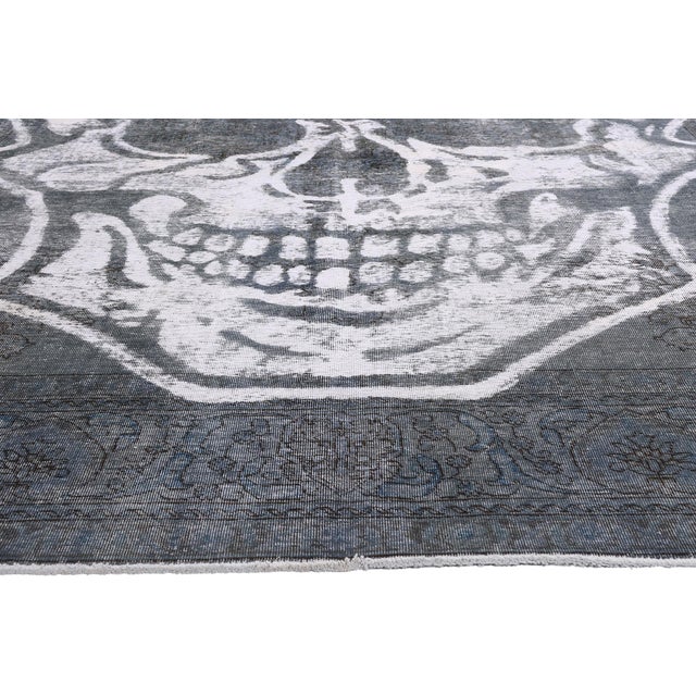 1940s Vintage Skull Rug Inspired by Alexander McQueen - 9'8" X 13'1" For Sale - Image 5 of 12
