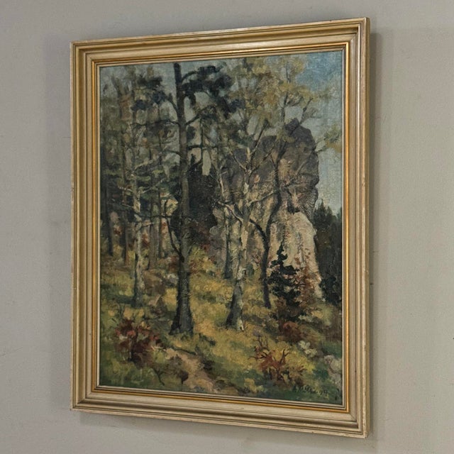 1930s Antique Framed Oil Painting on Canvas by Arthur H. Maillien (1888-1962) 'Sunlit Trees' For Sale - Image 5 of 15