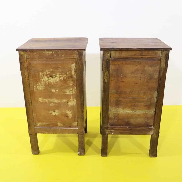 Restoration Nightstands in Walnut with Drawer and Door For Sale - Image 12 of 13